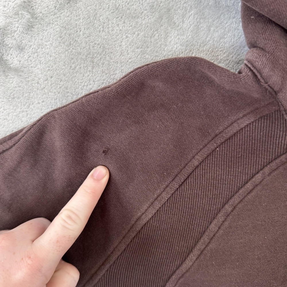 Lululemon Scuba Hoodie Womens Small Brown 1/2 Zip Cropped Kangaroo Pocket - Picture 7 of 16